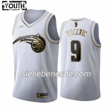 Kinder NBA Orlando Magic Trikot Nikola Vucevic 9 Nike 2019-2020 Weiß Golden Edition Swingman